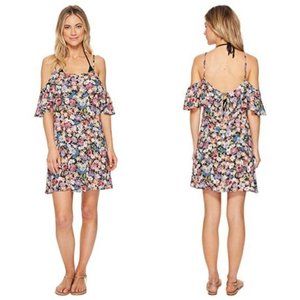 Lucky Brand Women's Floral-Print Cold-Shoulder Dress Swim Cover-Up Size XS
